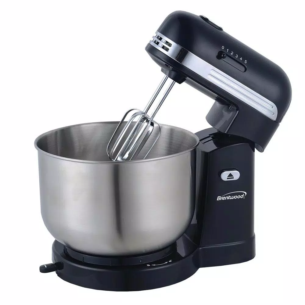 Brentwood Appliances Brentwood 5-Speed Stand Mixer with 3-Qt Stainless Steel Mixing Bowl, Black