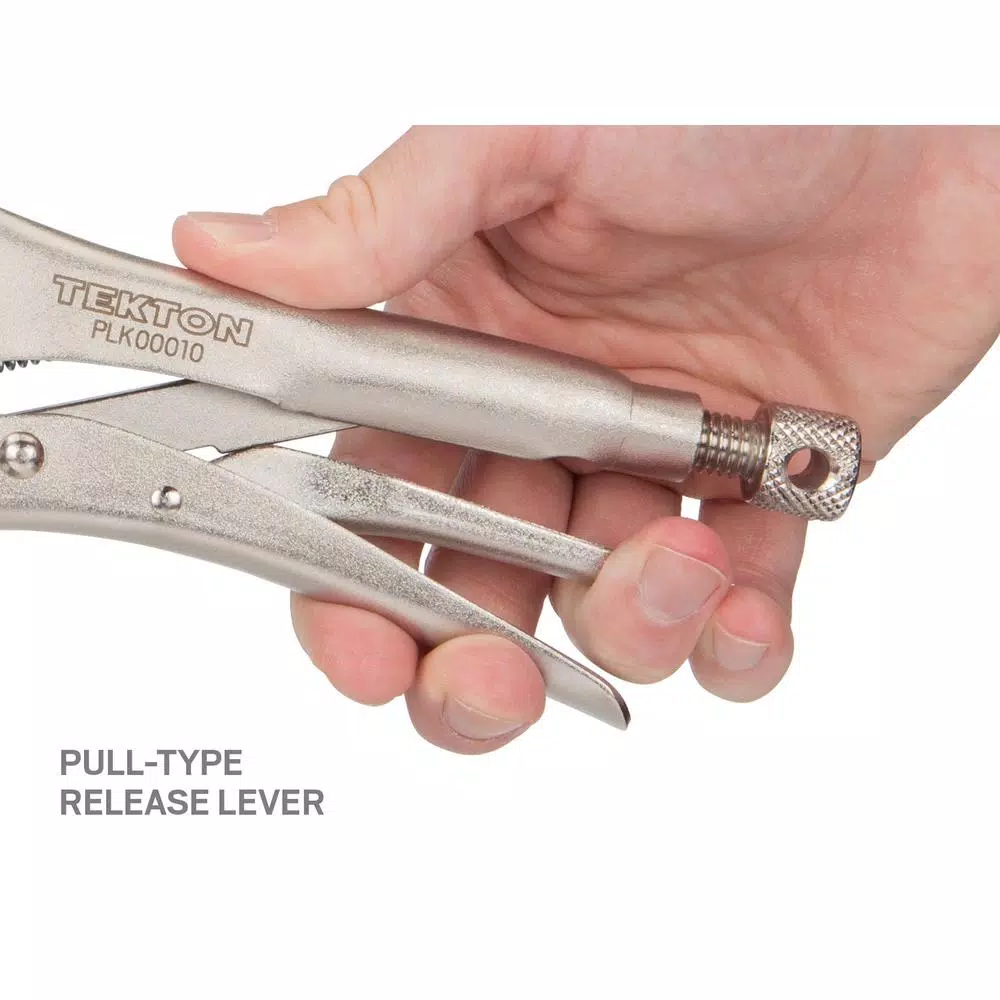 TEKTON 10 in. Straight Jaw Locking Pliers with Chrome Molybdenum Jaws