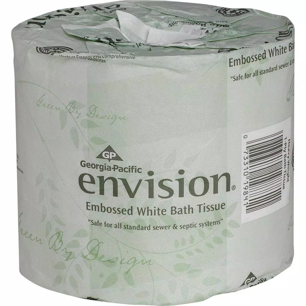 Georgia-Pacific Envision White Embossed 1-Ply Bathroom Tissue, 550 Sheets Per Roll, 40 Rolls