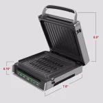 George Foreman Digital Smokeless Indoor Contact Grill, Family Size, Silver thumbnail 2