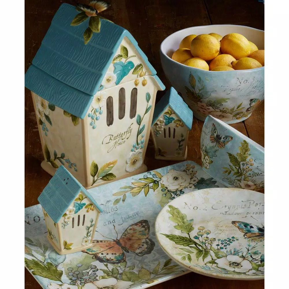 Certified International Nature Garden 3-D Butterfly Birdhouse Cookie Jar, 88 oz.
