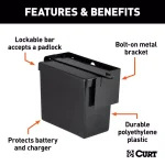 CURT Breakaway Battery Case with Lockable Metal Bar, 5-7/8" x 5-3/8" x 3-1/2" thumbnail 3