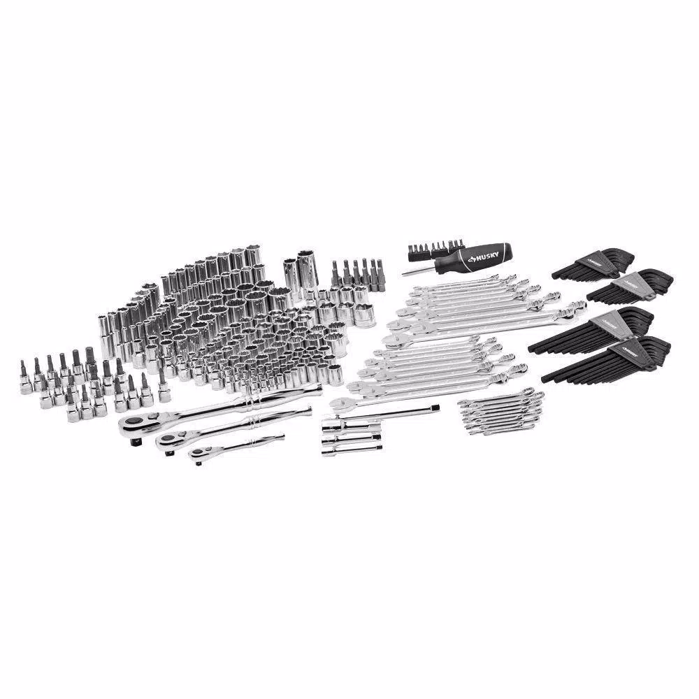 Husky 268-Piece Mechanics Tool Set with 1/4 in, 3/8 in, and 1/2 in. Drive Ratchets and Sockets