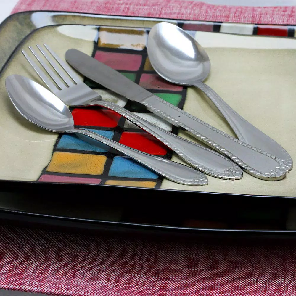 Gibson Home New Wilmington 24-Piece Stainless Steel Flatware Set, Service for 6