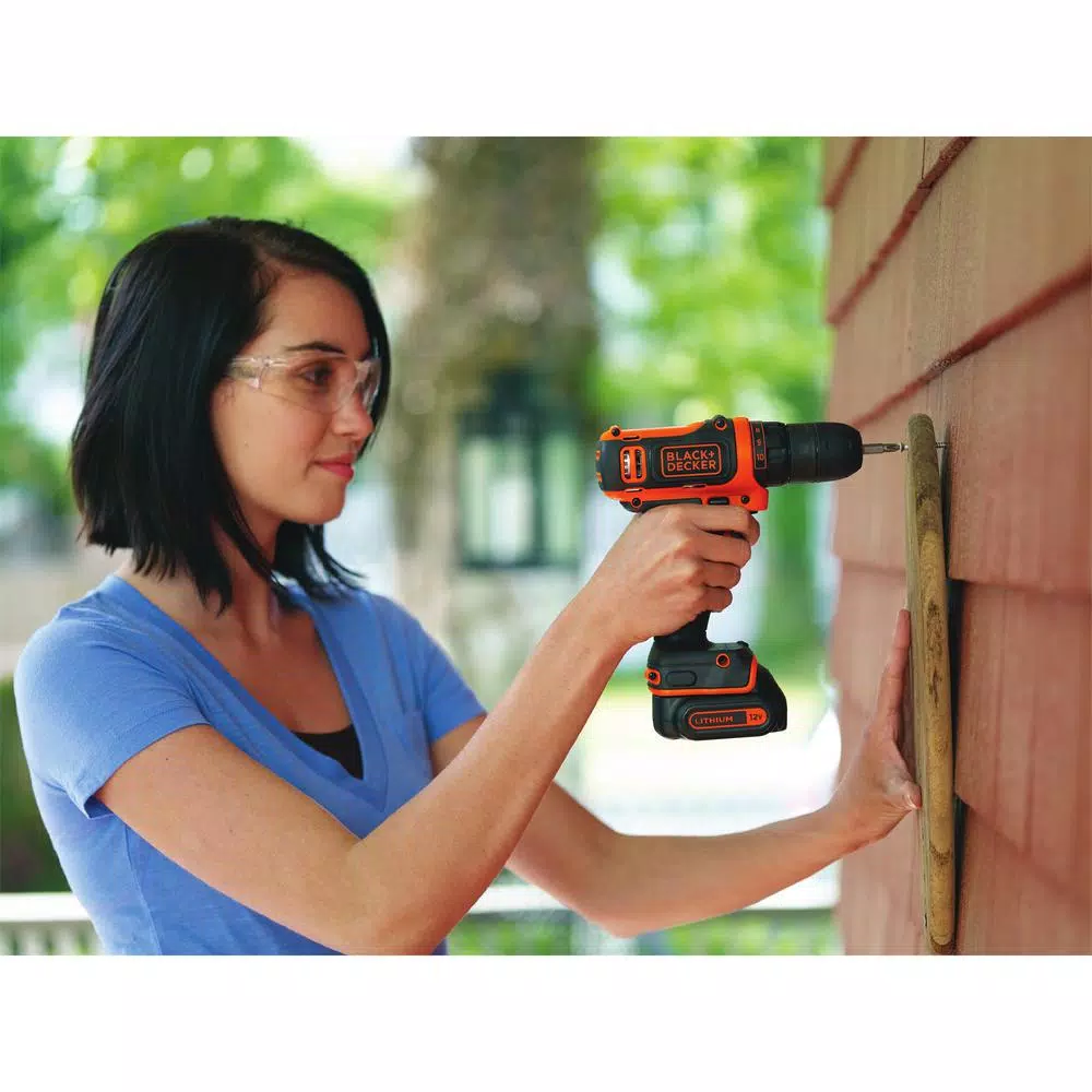 BLACK+DECKER 12V MAX Lithium-Ion Cordless 3/8 in. Drill Driver Kit with 1.5 Ah Battery and Charger