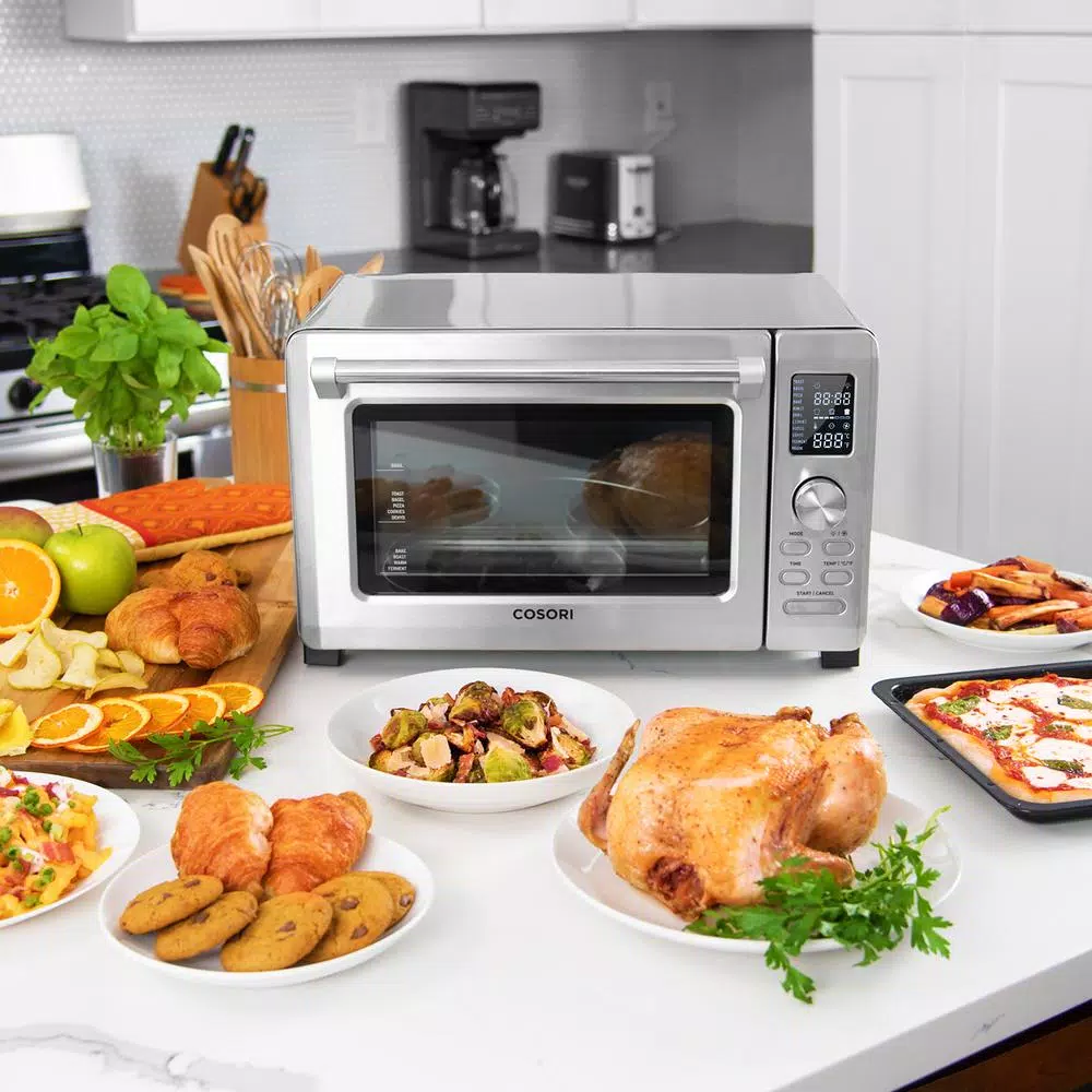 Cosori 25L Convection Toaster Oven with Stainless Steel Finish and Rotisserie Set
