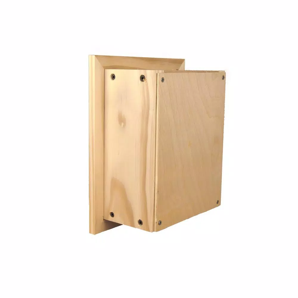 Unbranded Newton Recessed Toilet Paper Holder with Melbourne Frame, Solid Pine, Gray