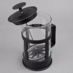 Creative Home 1000ml Glass French Press Coffee Maker and Tea Steeper, 4-Cup Stainless Steel Filter, Black thumbnail 2