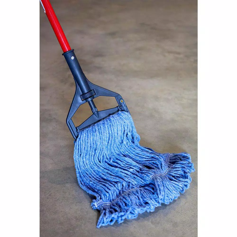 Kleen Handler Heavy Duty Commercial Universal Looped End Cotton Blend String Mop Head Refill, Blue