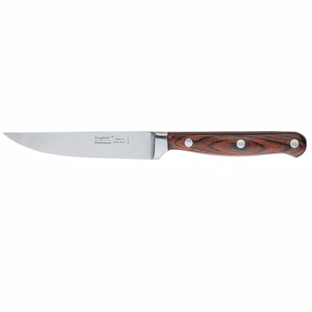 BergHOFF Pakka Wood 12-Piece Stainless Steel Steak Knife Set with Full Tang Construction