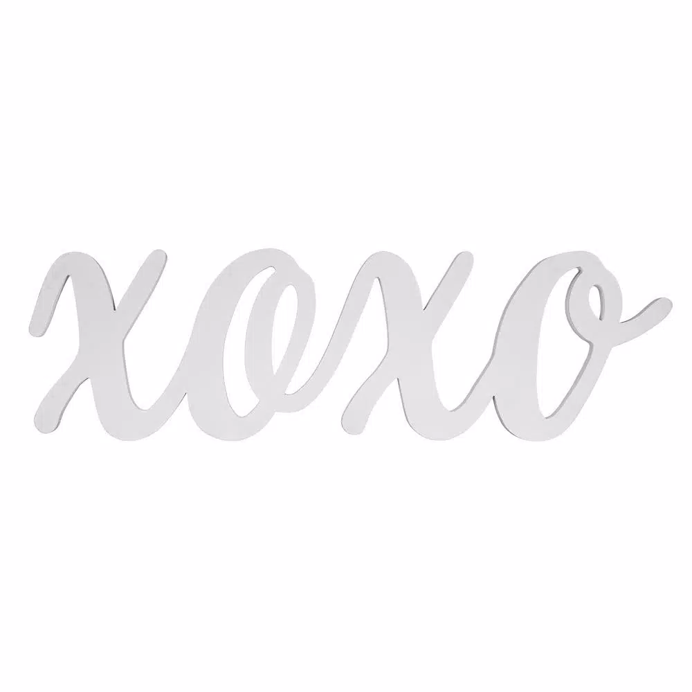 Pinnacle Script XOXO White Wood Decorative Sign - Large Handcrafted Farmhouse Wall Decor