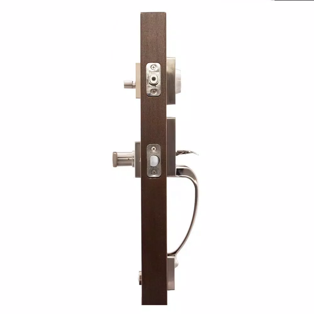 Copper Creek Craftsman Satin Stainless Steel Front Door Handleset with Remi Lever Trim