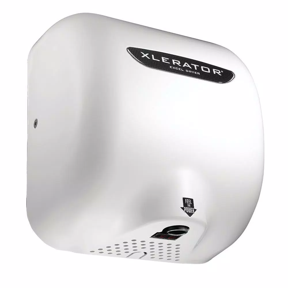 XLERATOR Excel Dryer XLERATOR High Speed Electric Hand Dryer, White Epoxy Zinc, 110-120V
