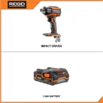 RIDGID 18V Brushless 1/4 in. 3-Speed Impact Driver Kit with 1.5 Ah Lithium-Ion Battery thumbnail 2