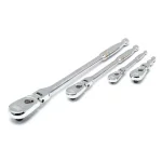 GearWrench 4-Piece 90-Tooth Dual Material Flex Head Ratchet Set (1/4 in., 3/8 in., 1/2 in.) thumbnail 1