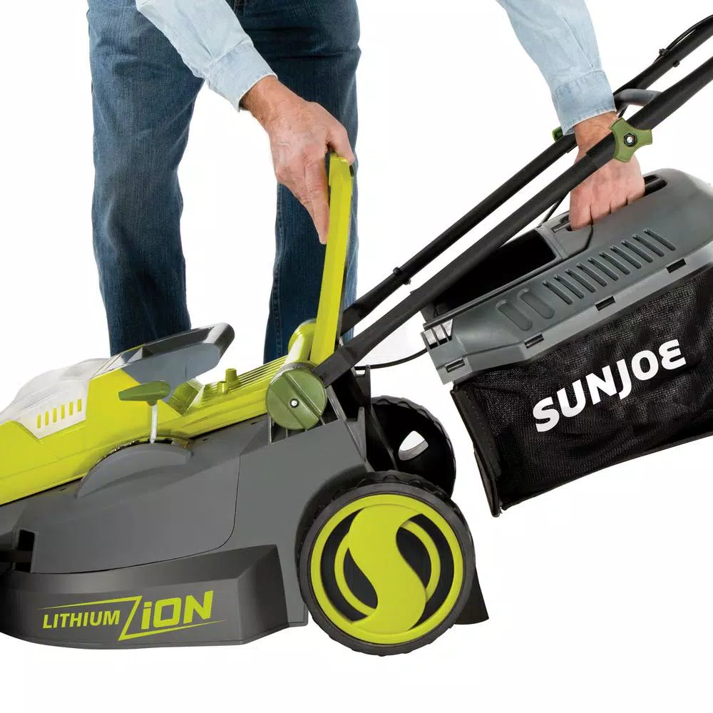 Sun Joe iON16LM 40V Cordless 16 in. Walk Behind Push Mower Kit with 4.0 Ah Battery and Charger