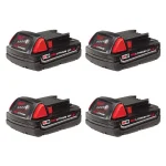 Milwaukee M18 18V Lithium-Ion 1.5Ah Compact Battery Pack, 4-Pack thumbnail 1