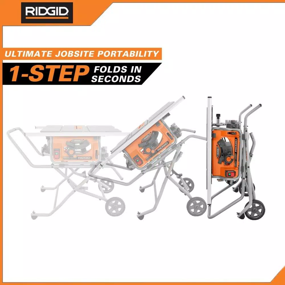 RIDGID 10 in. Pro Jobsite Table Saw with Stand, 15 Amp, 3.1 hp