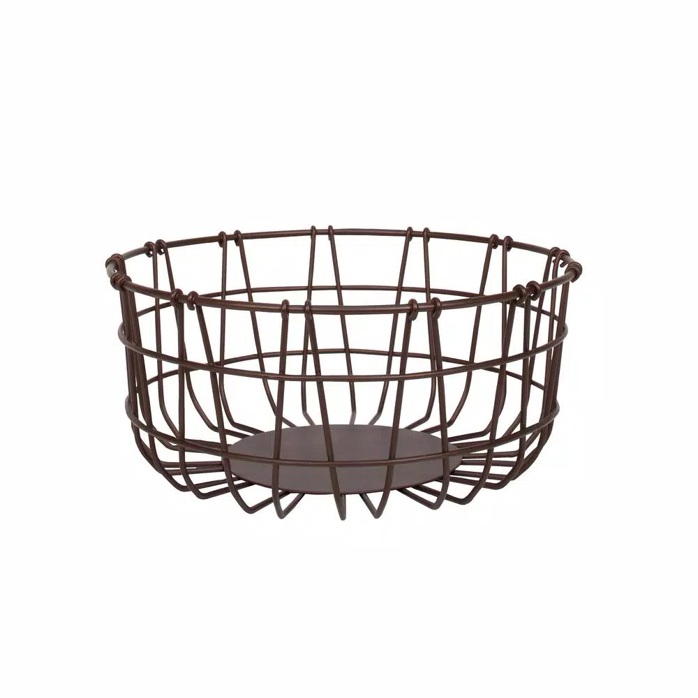 Spectrum Austin Bronze Steel Fruit Bowl - Rustic Farmhouse Design