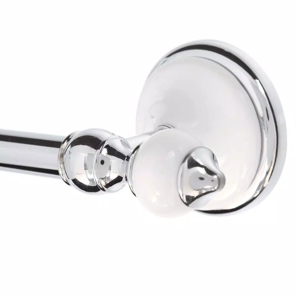 Delta Alexandria 24 in. Towel Bar, Chrome and White, Rustic Farmhouse Style