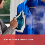 BLACK+DECKER Easy Steam Compact Steam Iron, 1200W, Blue/White thumbnail 5