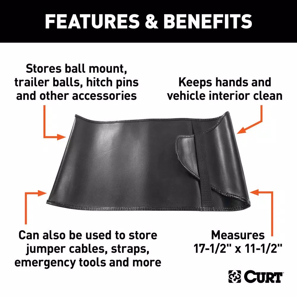 CURT Tow Pouch for Ball Mounts and Trailer Accessories, 17.5" x 11.5"