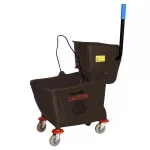 Alpine Industries 36 Qt. Mop Bucket with Side Press Wringer, Brown thumbnail 1