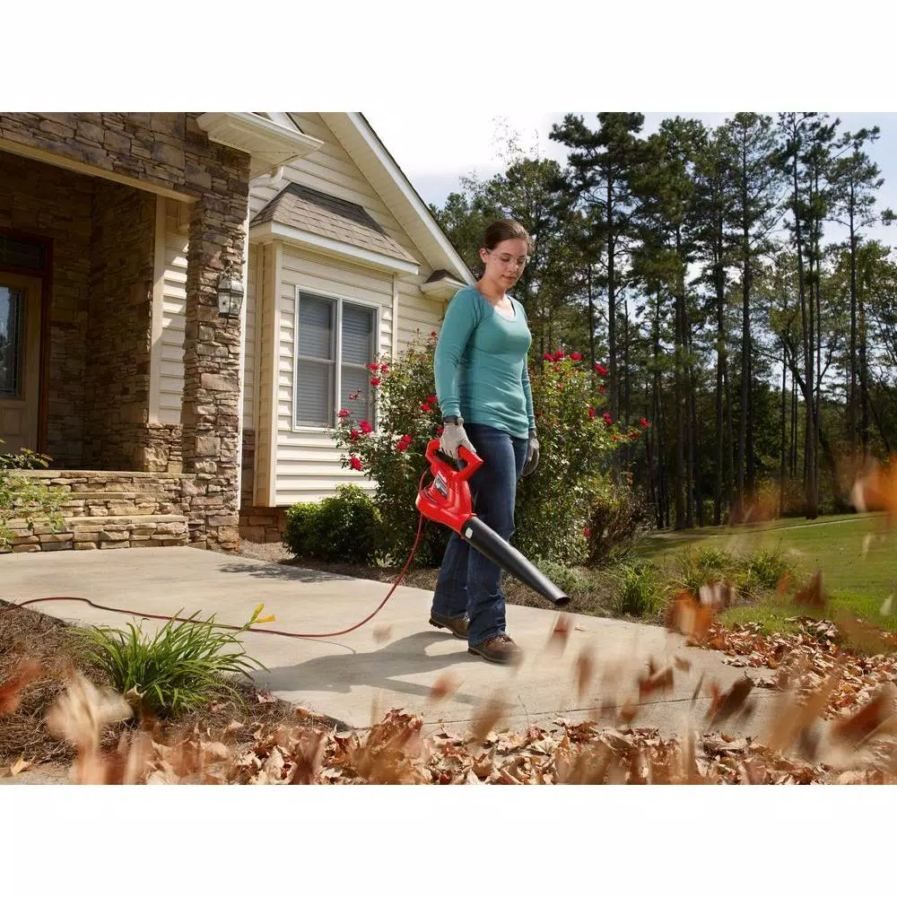 Homelite 7 Amp Electric Handheld Leaf Blower and Sweeper, 150 MPH, 233 CFM