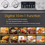 Boyel Living GeekChef 24 Qt. Silver Stainless Steel Digital Convection Air Fryer Toaster Oven with 10-in-1 Functions thumbnail 7