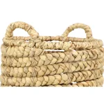 LITTON LANE Round Water Hyacinth and Metal Storage Wicker Baskets, Set of 4 thumbnail 4