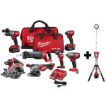 Milwaukee M18 FUEL 18V Lithium-Ion Brushless 7-Tool Combo Kit with M18 Rocket Dual Power Tower Light thumbnail 1