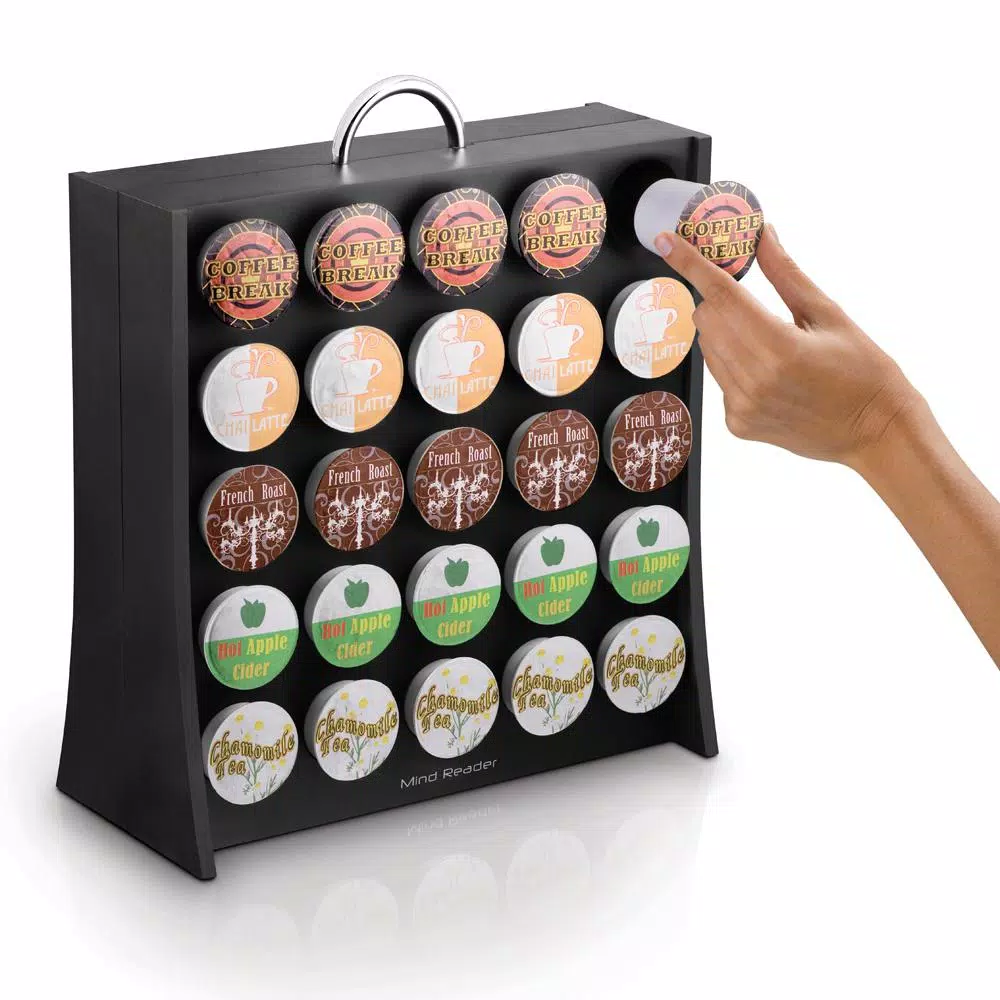 Mind Reader Wall 50-Capacity Black K-Cup Storage Rack for Keurig Coffee Makers