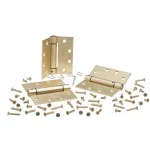 Global Door Controls 4.5 in. x 4.5 in. Satin Brass Steel Spring Hinge (Set of 3) thumbnail 2
