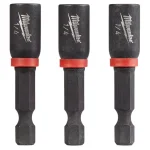 Milwaukee SHOCKWAVE 1/4 in. x 1-7/8 in. Magnetic Nut Driver Bits, 3-Pack thumbnail 1