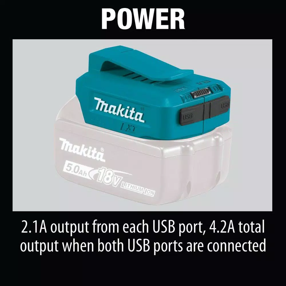 Makita ADP05 18V LXT Lithium-Ion Cordless USB Power Source with Dual Ports