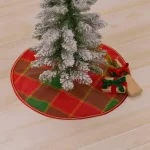 VHC Brands 21 in. Tristan Cherry Red and Shamrock Green Plaid Christmas Tree Skirt thumbnail 3