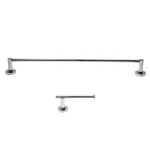 Italia Venezia 2-Piece Polished Chrome Bathroom Hardware Set - 24 in. Towel Bar & Toilet Paper Holder thumbnail 1