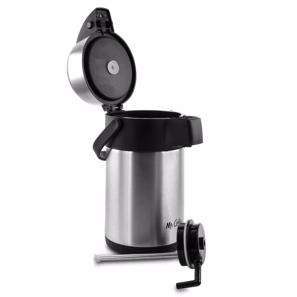 Mr. Coffee Everflow 2.3 Qt. Stainless Steel Insulated Beverage Pump Pot Dispenser