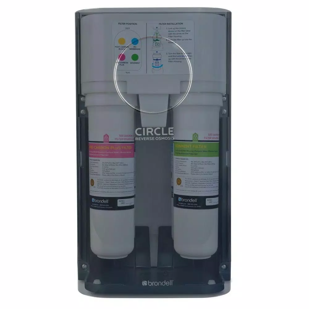 Brondell H2O+ Circle Reverse Osmosis Water Filtration System - 4-Stage High Efficiency
