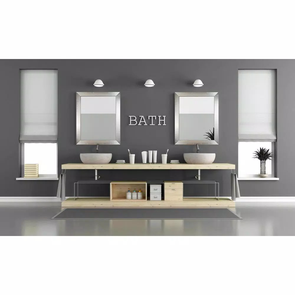 Alpine Art & Mirror Silverstone Family 29 x 35 in. Beveled Glass Contemporary Wall Mirror with Black Trim