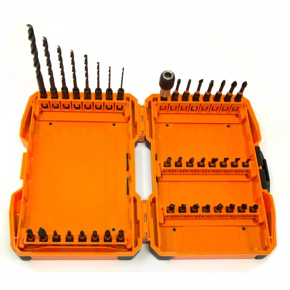 WEN 40-Piece Impact-Rated 1/4 in. Hex Shank Screwdriver and Drill Bit Set with Carrying Case