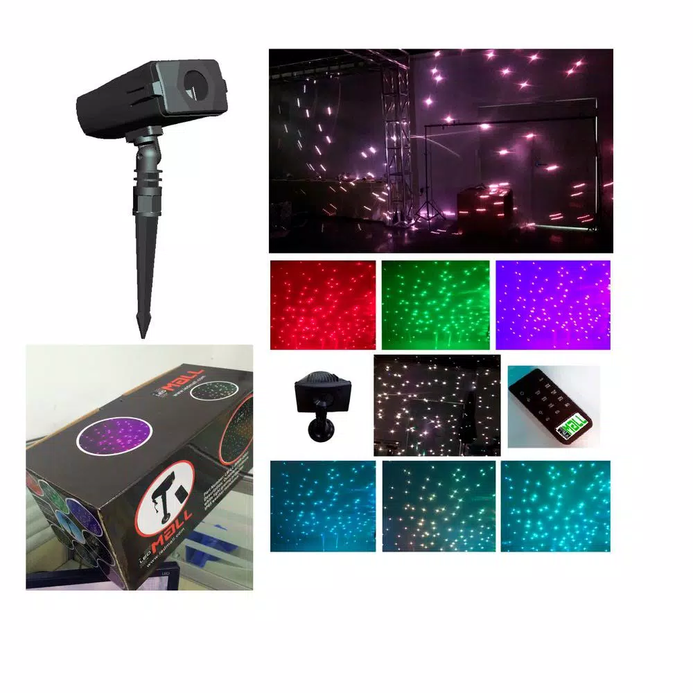 LEDMALL 7-Color Full Spectrum White Laser Star Effect Motion Lights