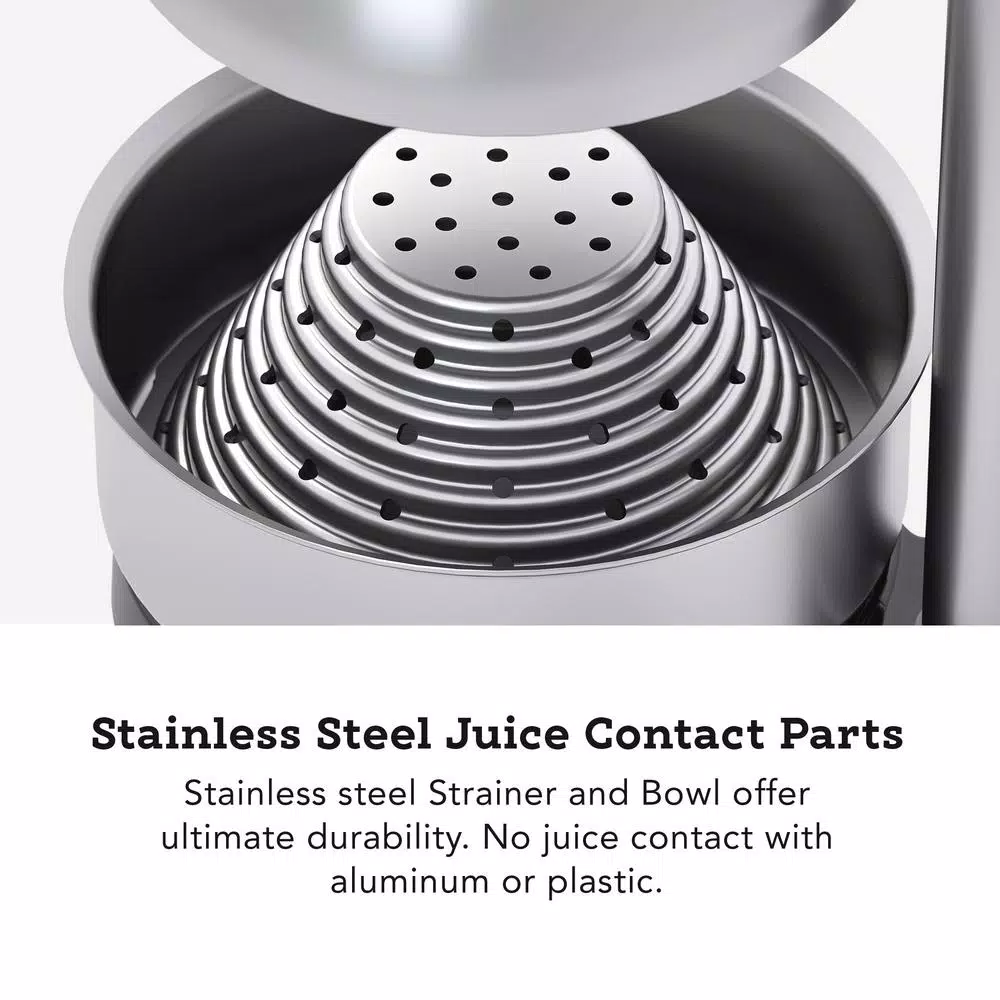 Tribest MJP-105 Stainless Steel XL Manual Juice Press for Pomegranate and Citrus, Black