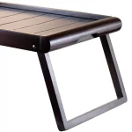 Winsome Elise Bed Tray with U-Leg Design and Wainscoting Top, Dark Espresso thumbnail 5