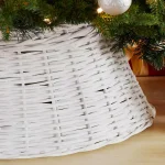 Home Accents Holiday 27 in. White Wicker Christmas Tree Collar thumbnail 6