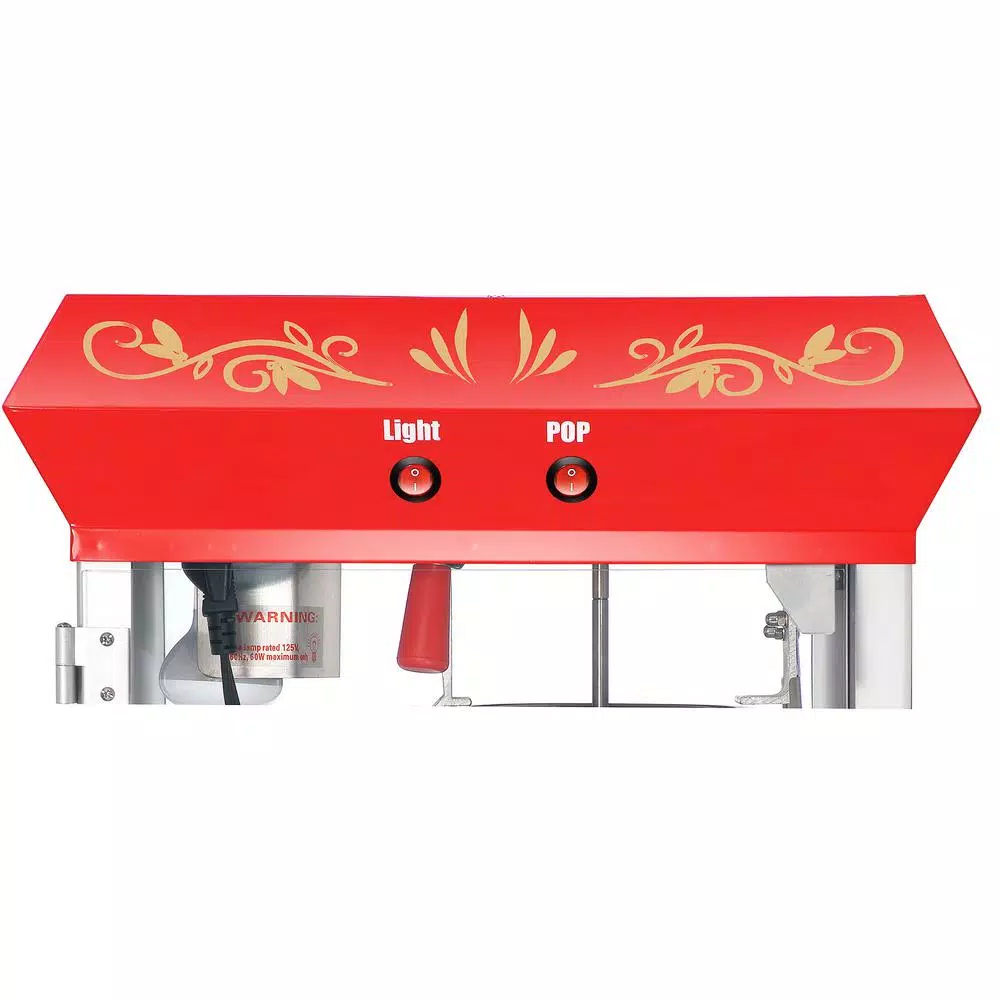 Great Northern Popcorn Machine - 4 oz. Red Stainless Steel Countertop Popper