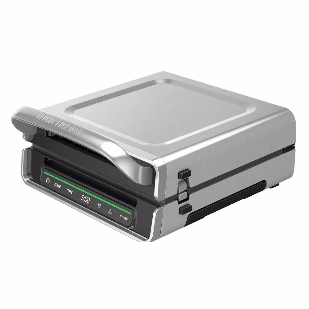 George Foreman Digital Smokeless Indoor Contact Grill, Family Size, Silver