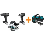 Makita 18V LXT Sub-Compact Brushless Cordless Combo Kit: Hammer Drill, Impact Wrench, Circular Saw & 5.0Ah Battery Pack thumbnail 1