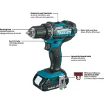 Makita 18V LXT Cordless 1/2 in. XPT Drill/Driver Kit with Two 2.0 Ah Batteries, Charger, and Hard Case thumbnail 6