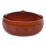Certified International Aztec 88 oz. Stoneware Bean Pot with Lid, Multi-Colored thumbnail 1